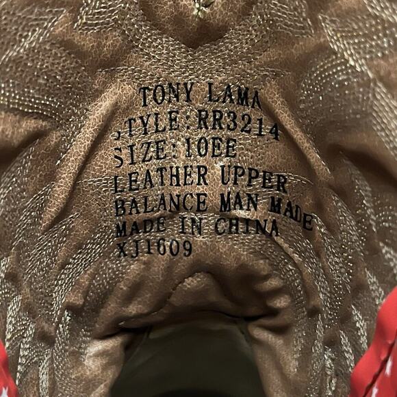 Tony Lama Pitstop Stockman Western Boot Mens 10 EXTRA WIDE Leather Ranch NEW - Picture 9 of 11